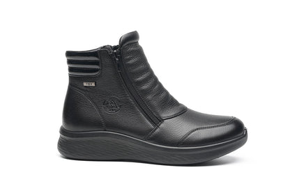 G Comfort P-825 S Black Yak Softnappa Ankle Boots 2 Zips
