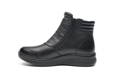 G Comfort P-825 S Black Yak Softnappa Ankle Boots 2 Zips