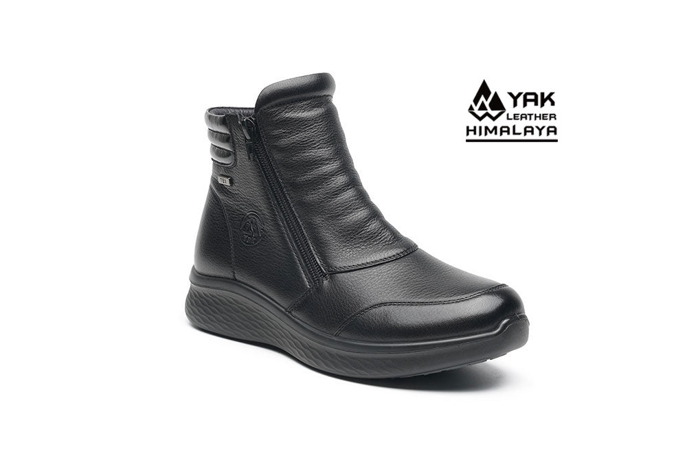 G Comfort P-825 S Black Yak Softnappa Ankle Boots 2 Zips