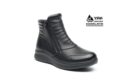 G Comfort P-825 S Black Yak Softnappa Ankle Boots 2 Zips