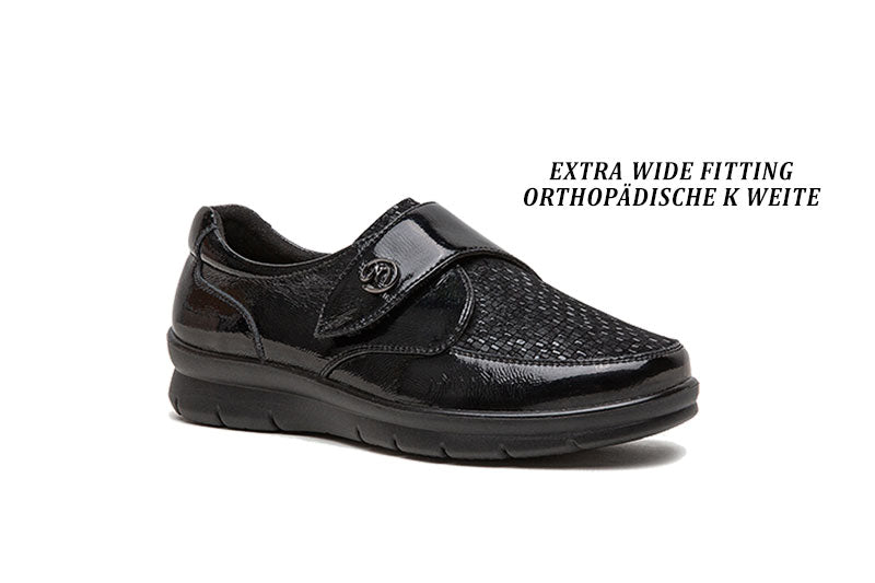 G Comfort P-8261 Black Fantasy Extra Wide Velcro Shoes4