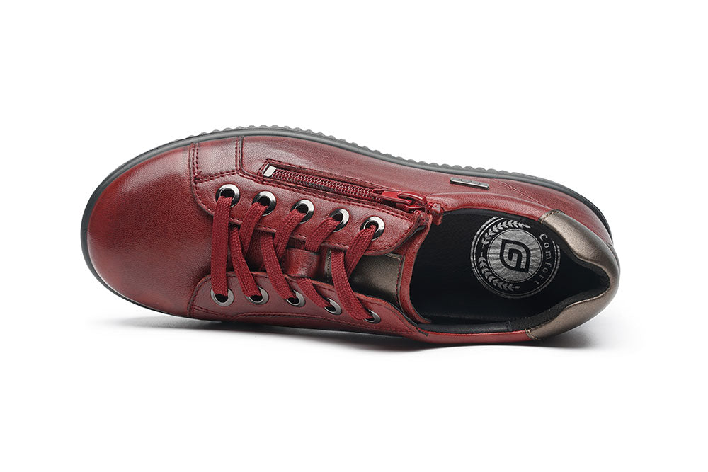 G Comfort  P-912 Medoc Brushed Calf Sneaker with Side Zip