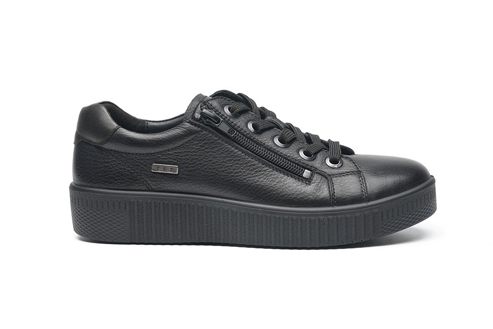 G Comfort P-912 SN Black Softnappa Sneaker with Side Zip