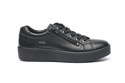G Comfort P-912 SN Black Softnappa Sneaker with Side Zip