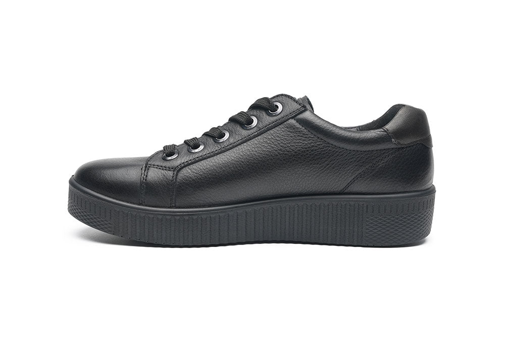 G Comfort P-912 SN Black Softnappa Sneaker with Side Zip