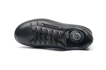 G Comfort P-912 SN Black Softnappa Sneaker with Side Zip