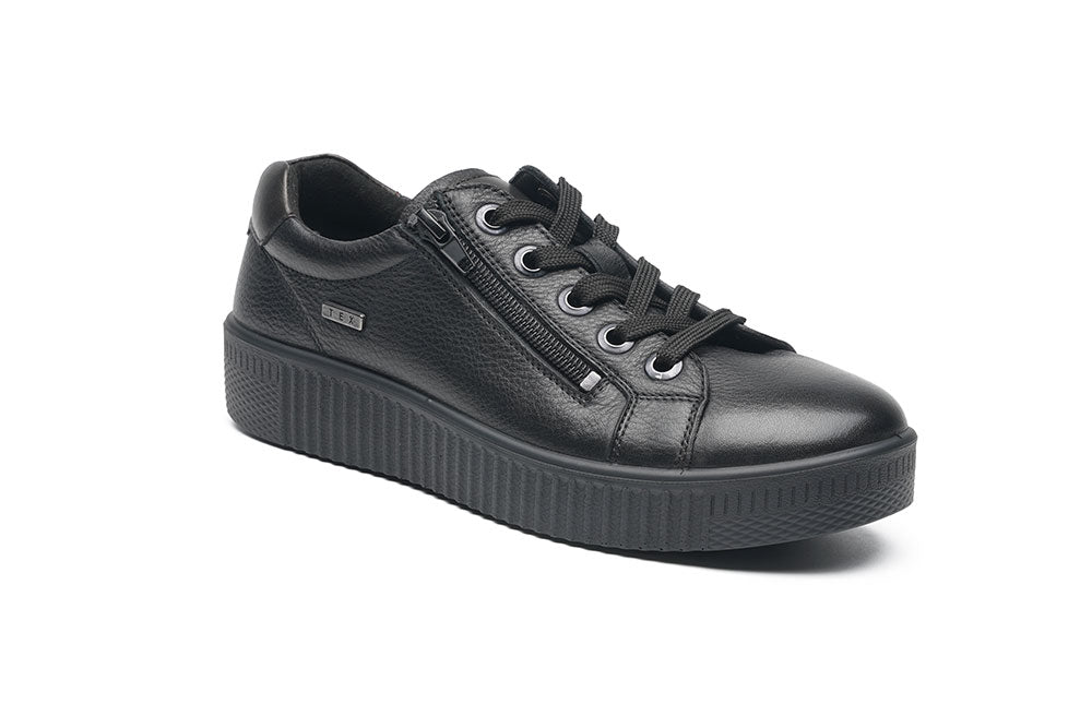 G Comfort P-912 SN Black Softnappa Sneaker with Side Zip