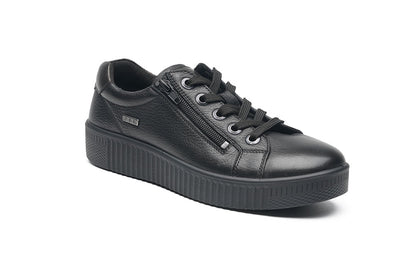 G Comfort P-912 SN Black Softnappa Sneaker with Side Zip