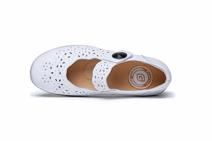 G Comfort P-9528WF White Fantasy Pinhole Velcro Shoes