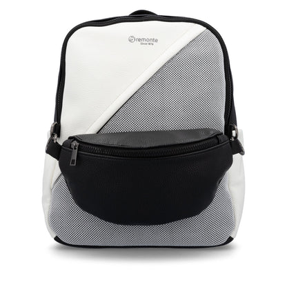 Remonte Q0533-01 Black, White & Grey Backpack