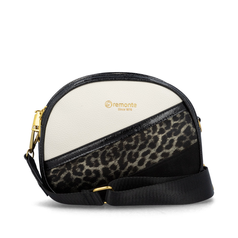 Remonte Q0647-02 Black, Gold & Cream Combi Crossbody Bag