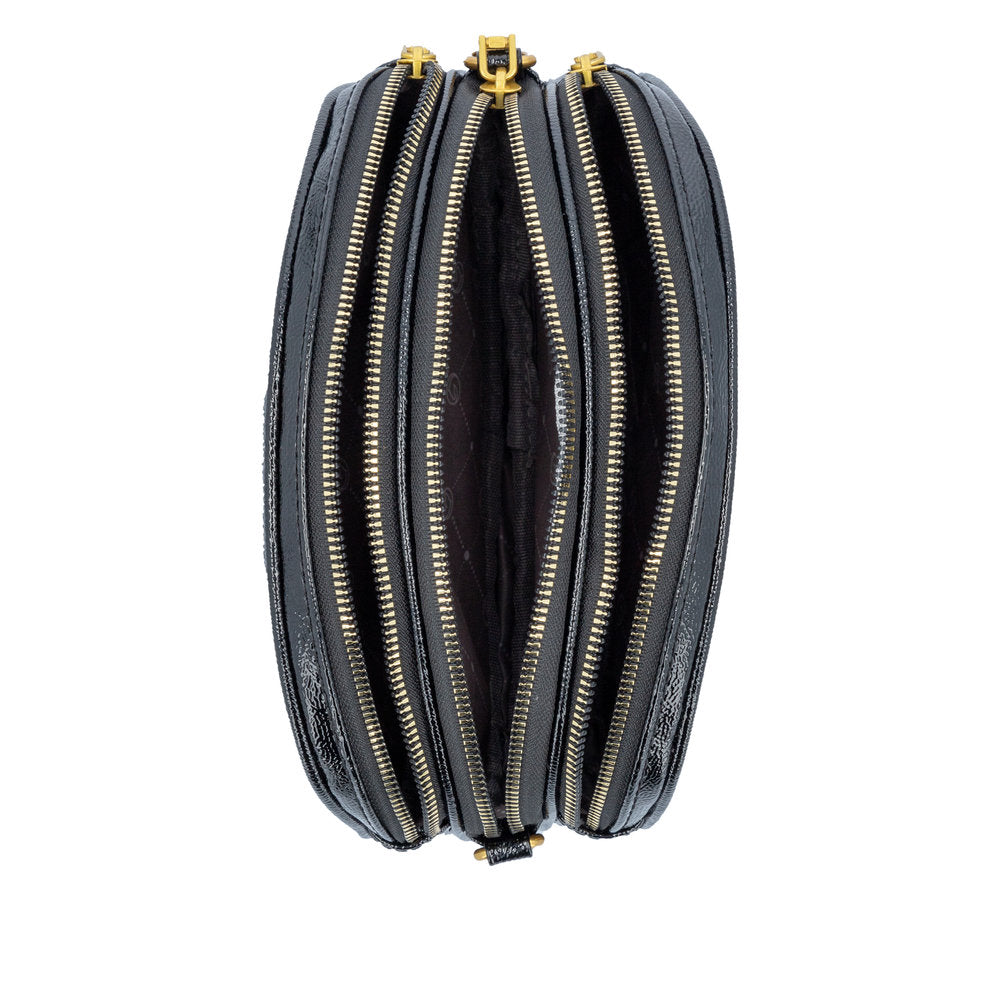 Remonte Q0647-02 Black, Gold & Cream Combi Crossbody Bag