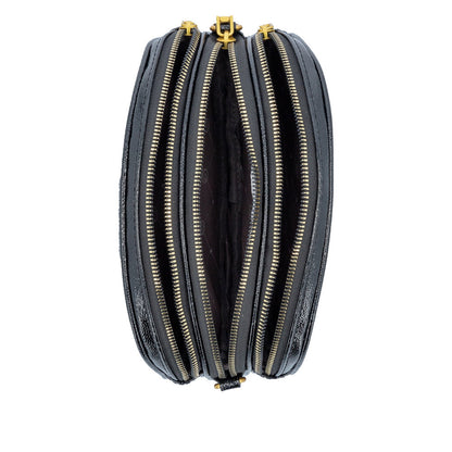 Remonte Q0647-02 Black, Gold & Cream Combi Crossbody Bag