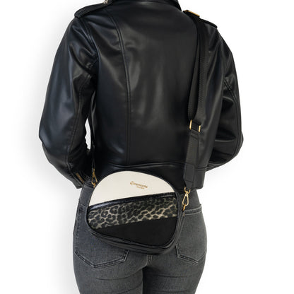 Remonte Q0647-02 Black, Gold & Cream Combi Crossbody Bag