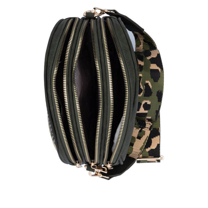Remonte Q0647-54 Forest Green, Gold & Black Combi Crossbody Bag