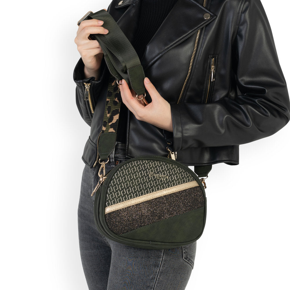 Remonte Q0647-54 Forest Green, Gold & Black Combi Crossbody Bag