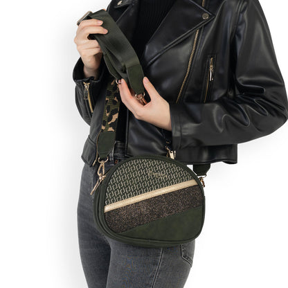 Remonte Q0647-54 Forest Green, Gold & Black Combi Crossbody Bag