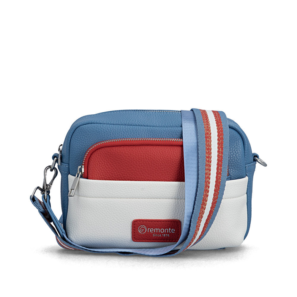 Remonte Q0671-14 White, Red & Jeans Blue Handbag