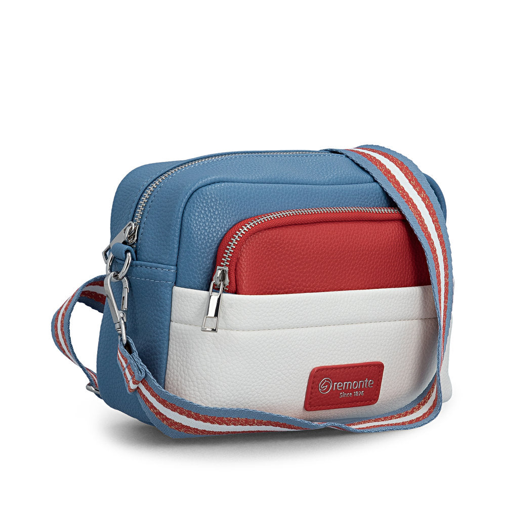 Remonte Q0671-14 White, Red & Jeans Blue Handbag