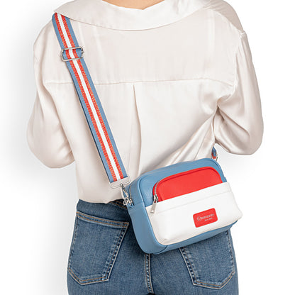 Remonte Q0671-14 White, Red & Jeans Blue Handbag