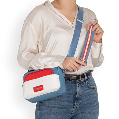 Remonte Q0671-14 White, Red & Jeans Blue Handbag