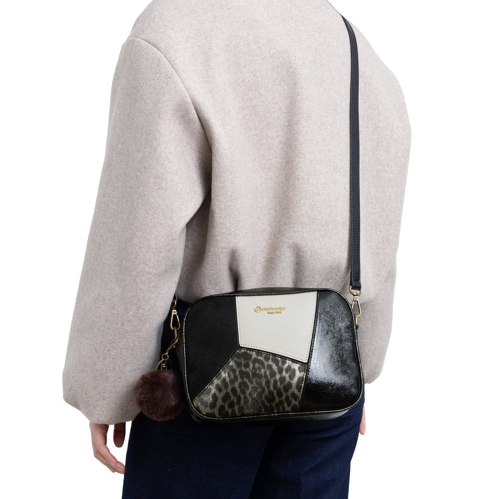 Remonte Q0674-00 Black & Gold Cross Body Bag