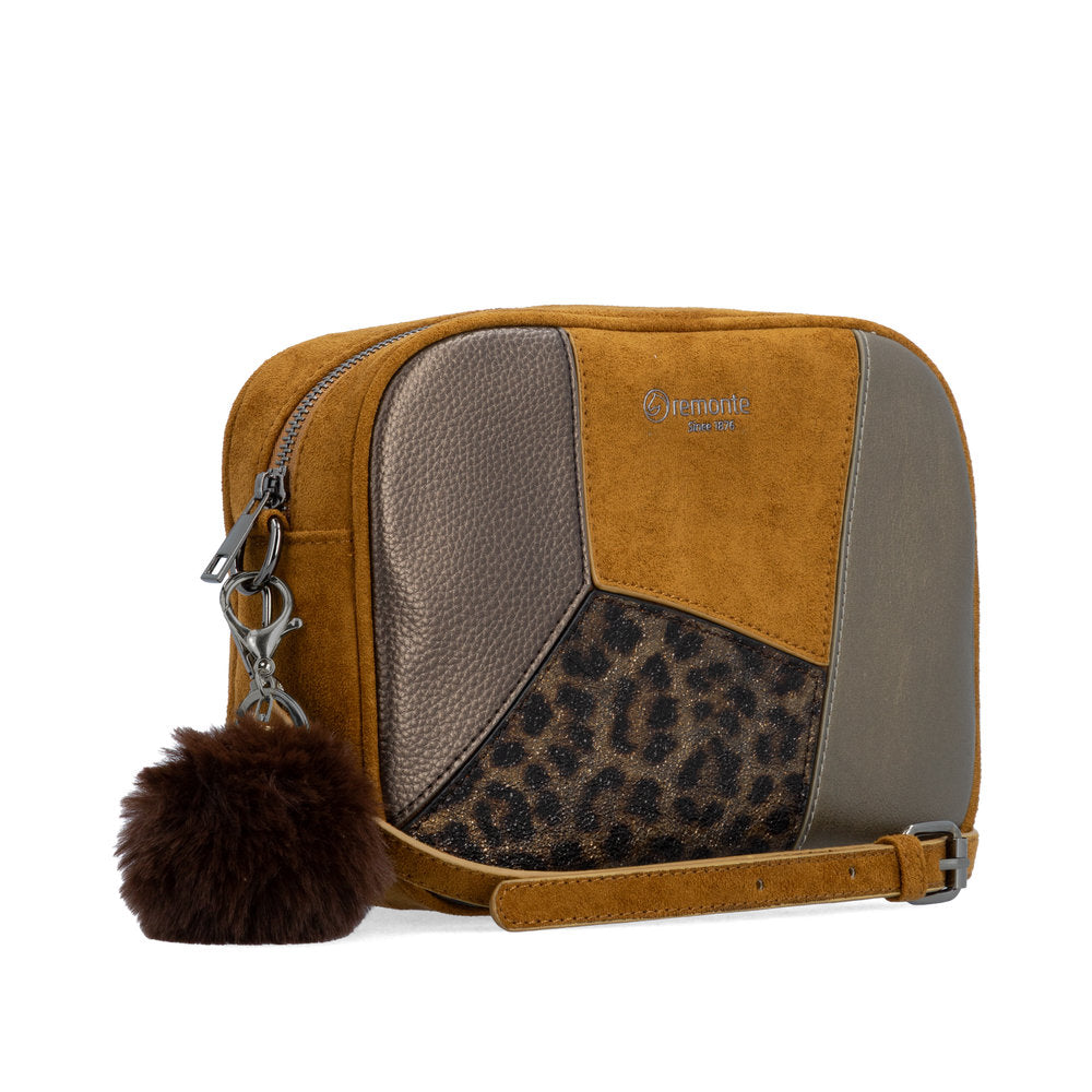 Remonte Q0674-22 Tan, Bronze, Leopard Mix Cross Body Bag