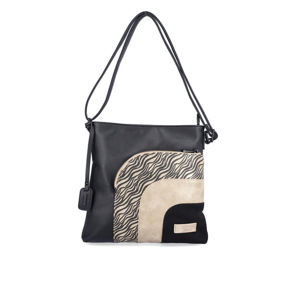 Remonte Q0705-03 Black & Gold Combi Shoulder Bag
