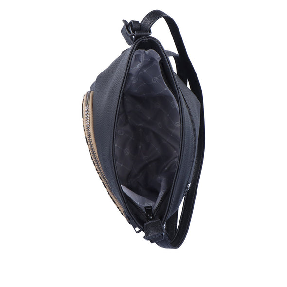 Remonte Q0705-03 Black & Gold Combi Shoulder Bag