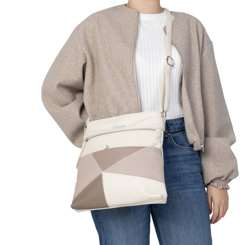 Remonte Q0735-60 Cream, Blush & Dark Rose Combi Handbag