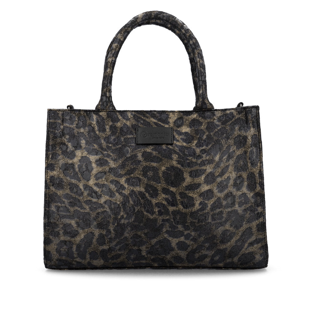Remonte Q0762-02 Black & Gold Print Combi Handbag