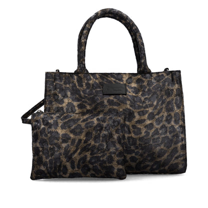 Remonte Q0762-02 Black & Gold Print Combi Handbag