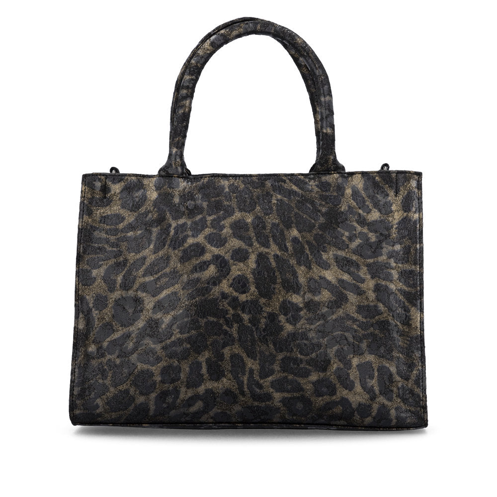 Remonte Q0762-02 Black & Gold Print Combi Handbag