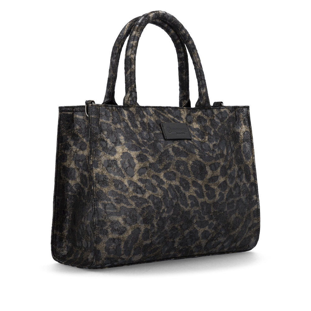 Remonte Q0762-02 Black & Gold Print Combi Handbag