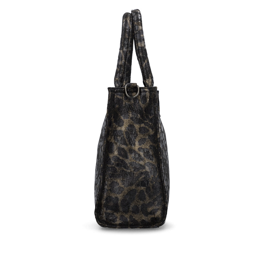 Remonte Q0762-02 Black & Gold Print Combi Handbag