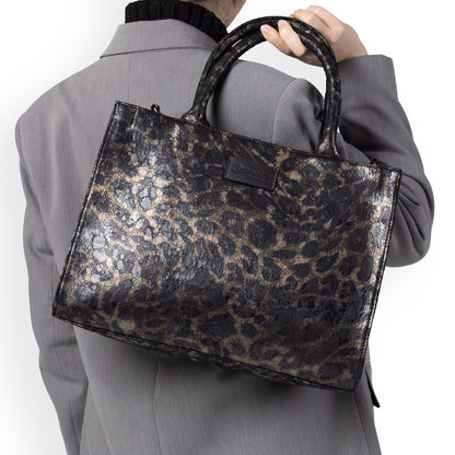 Remonte Q0762-02 Black & Gold Print Combi Handbag