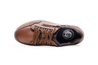 G Comfort R-5583CG Rolling Fitness Cognac Tan Zip Sneakers