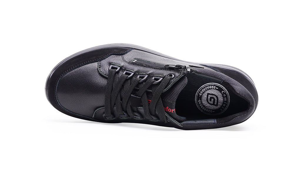 G Comfort R-5583SN Rolling Fitness Black Zip Sneakers