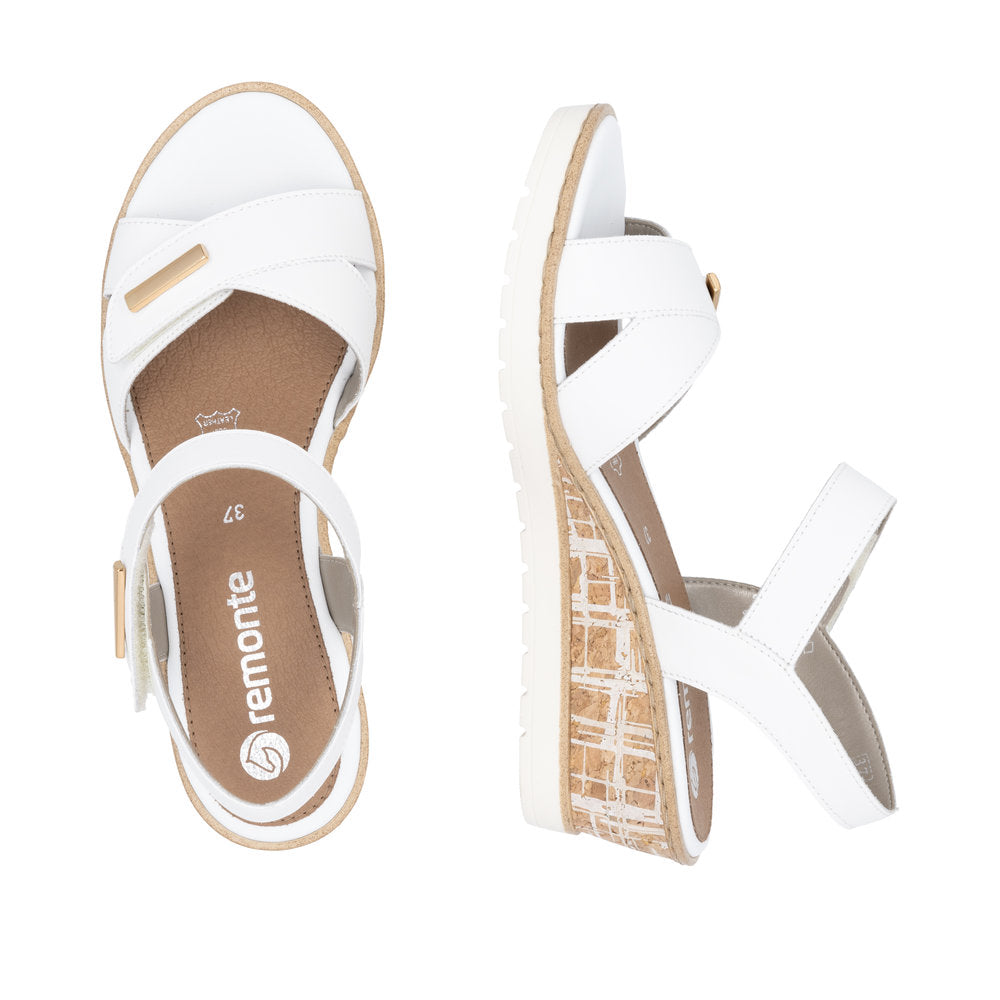 Remonte R6266-80 White F 1/2 Sandals with Slingback Strap