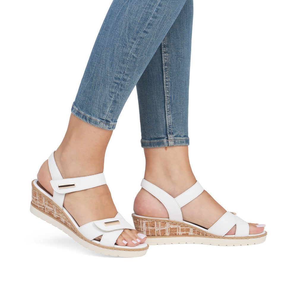 Remonte R6266-80 White F 1/2 Sandals with Slingback Strap