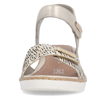 Remonte R6266-90 Beige Gold Mix F 1/2 Fit Sandals with Slingback Strap
