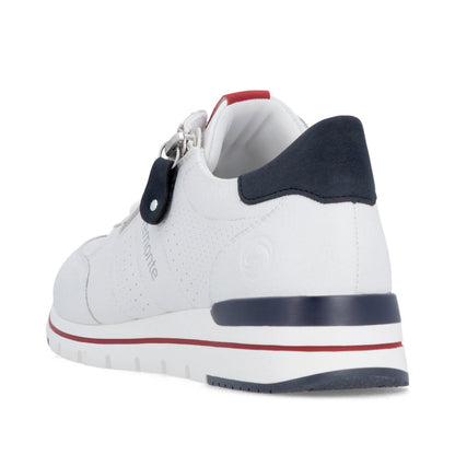 Remonte R6705-82 White, Navy & Red G Fit Trainers with Zip