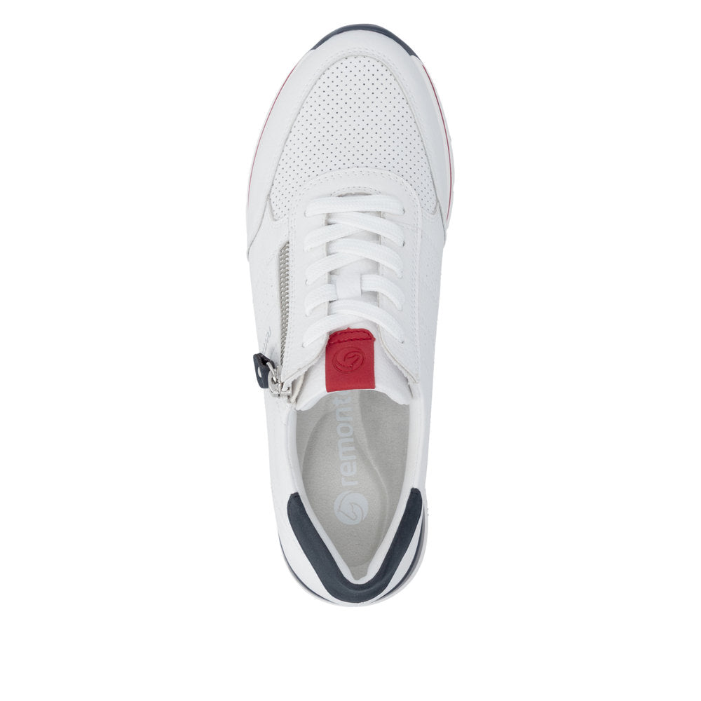 Remonte R6705-82 White, Navy & Red G Fit Trainers with Zip
