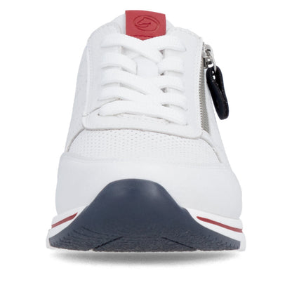 Remonte R6705-82 White, Navy & Red G Fit Trainers with Zip