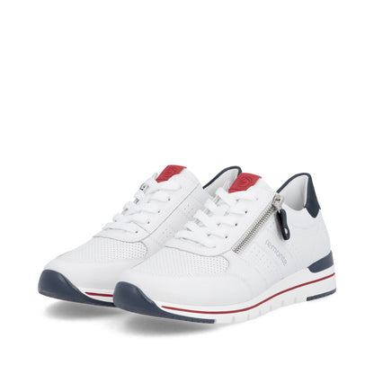 Remonte R6705-82 White, Navy & Red G Fit Trainers with Zip