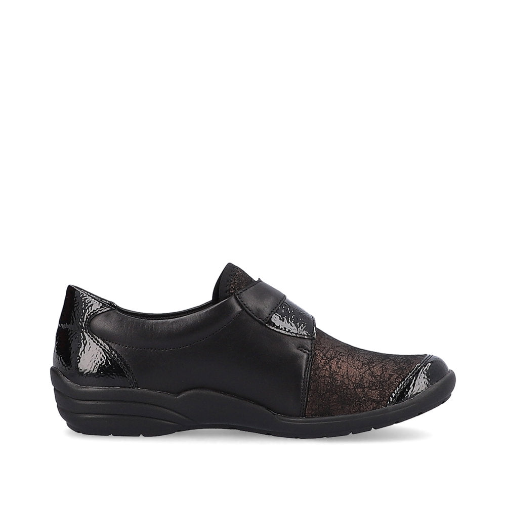 Remonte R7600-03 Black/Bronze Combi Velcro H Fit Shoes