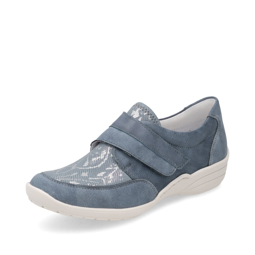 Remonte R7600-14 Light Blue & Silver H Fit Velcro Shoes