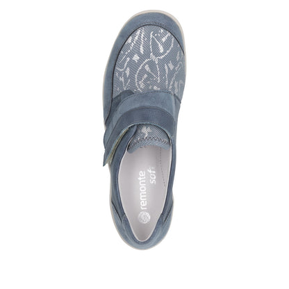 Remonte R7600-14 Light Blue & Silver H Fit Velcro Shoes