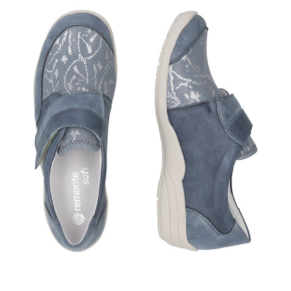 Remonte R7600-14 Light Blue & Silver H Fit Velcro Shoes