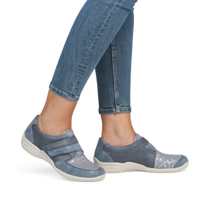 Remonte R7600-14 Light Blue & Silver H Fit Velcro Shoes
